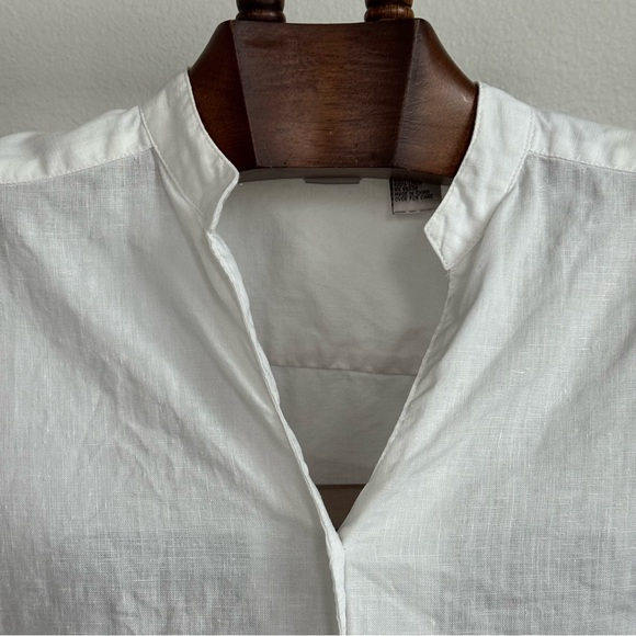 Edward White Linen Short Sleeve Button Up Shirt L | Summer Minimal Top - Picture 3 of 6